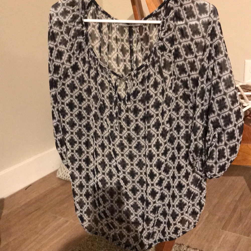 Black and white sheer shirt